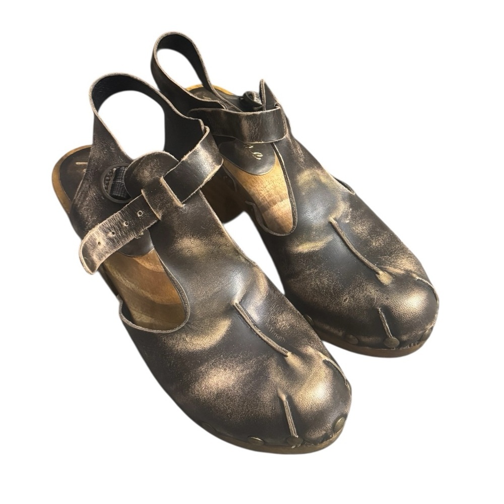 Matisse Colby Studded Wooden Platform Ankle Strap Clogs Size 7